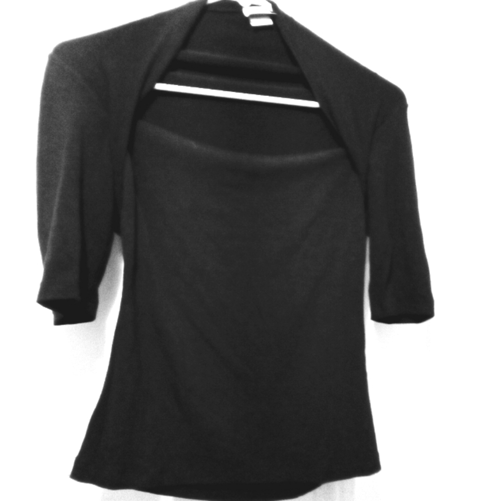 Black Square Neck Top